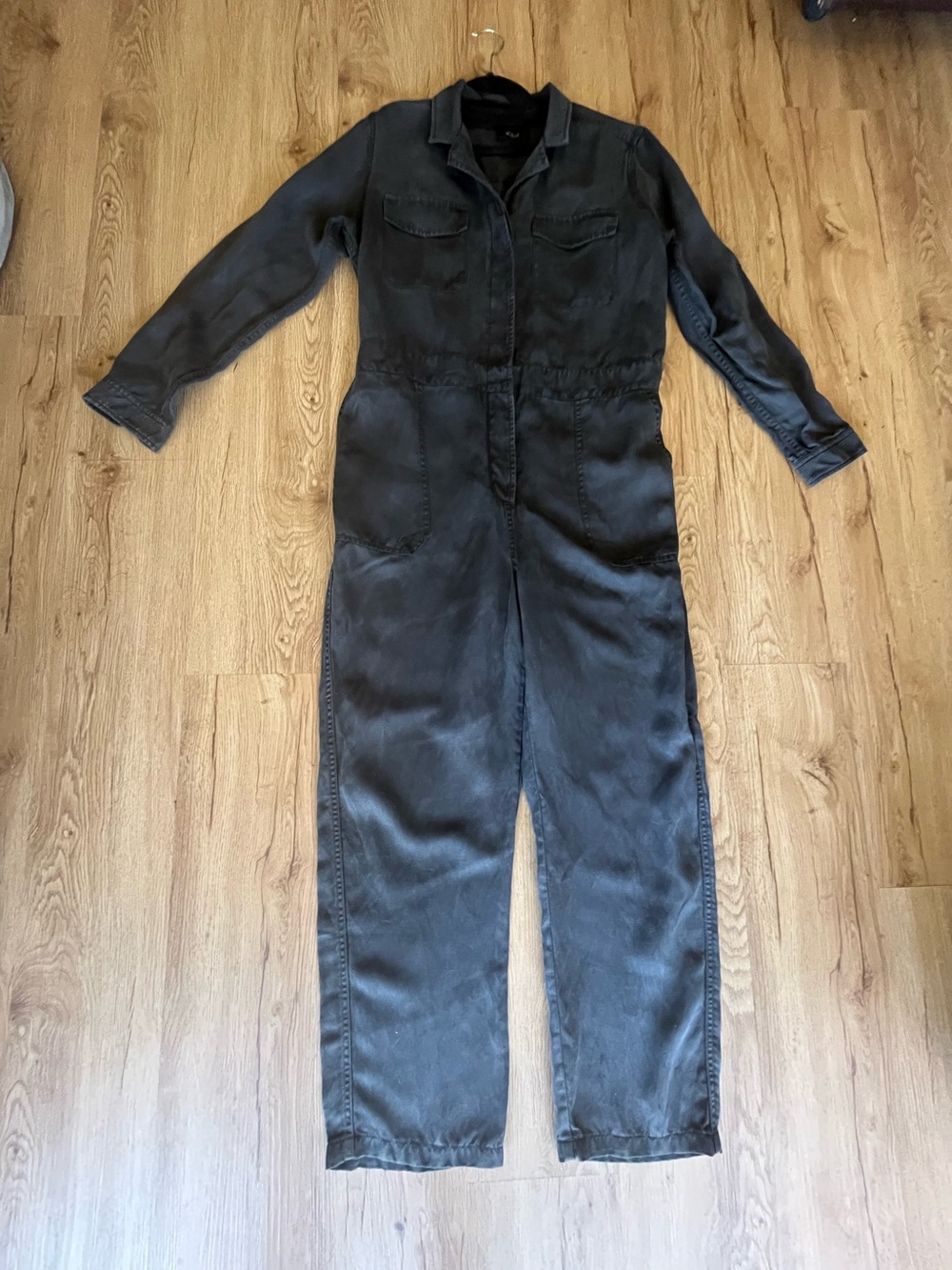 Rails Charcoal Marble Wash Long Sleeve Jumpsuit L